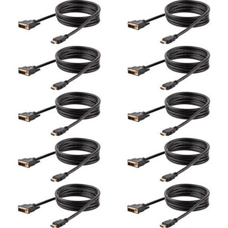 Ezgeneration 6 ft. Male HDMI To Male DVI Cable, Black, 10PK EZ3748462